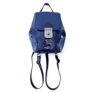 Hunter Patent Leather Mini Convertible Backpack Blue